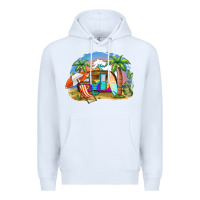 White camp life beach Premium Hoodie - BarkalooDesign