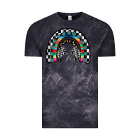 Cloud Black Racing Rainbow Vintage Tee - CowhideDigitalArt