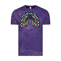 Cloud Purple Racing Rainbow Vintage Tee - CowhideDigitalArt