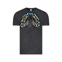 Vintage Black Racing Rainbow Vintage Tee - CowhideDigitalArt