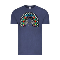 Vintage Denim Racing Rainbow Vintage Tee - CowhideDigitalArt