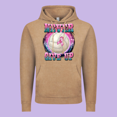 Never Give Up Vintage Hoodie Designed By Barkaloodesign