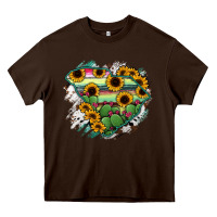 Chocolate Brown South Carolina State Map Heavy Core Tee - RanaPortraitStore