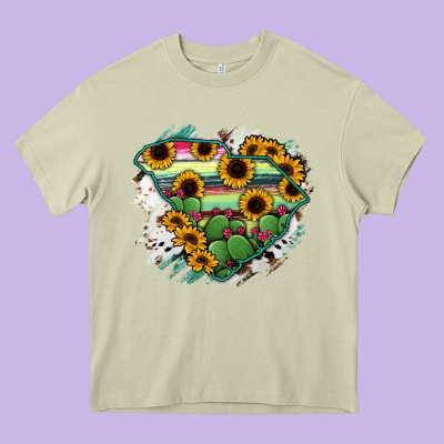 South Carolina State Map Heavy Core Tee Designed By Ranaportraitstore