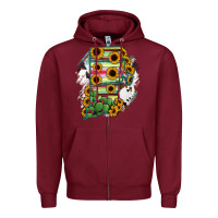 Burgundy Rhode island State aMp Zipper Hoodie - RanaPortraitStore