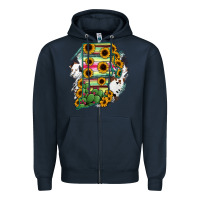 Navy Rhode island State aMp Zipper Hoodie - RanaPortraitStore