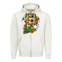 Oatmeal Heather Rhode island State aMp Zipper Hoodie - RanaPortraitStore