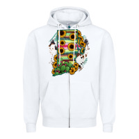 White Rhode island State aMp Zipper Hoodie - RanaPortraitStore