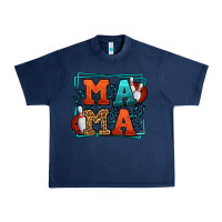 Navy Bowling mama leopard frame Mother's Day Urban Heavy Tee - LillyAllenDesigns