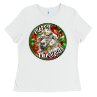 White christmas lincoln sheep Ladies Tee - LillyAllenDesigns