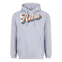 Heather Grey retro colorful Heavyweight Hoodie - chombo
