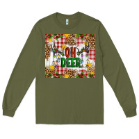 Army Green Oh Deer Long Sleeve Tee - Artiststas