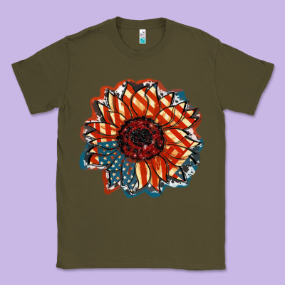 American Flag Sunflower 4th Of July Classic Tee Designed By Fadigitalartstudio