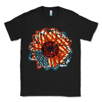 Black American Flag sunflower 4th of july Classic Tee - FaDigitalArtStudio