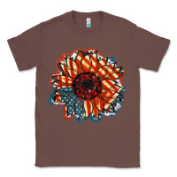 Chestnut American Flag sunflower 4th of july Classic Tee - FaDigitalArtStudio