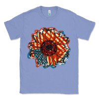 Colony Blue American Flag sunflower 4th of july Classic Tee - FaDigitalArtStudio