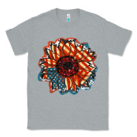 Heather Grey American Flag sunflower 4th of july Classic Tee - FaDigitalArtStudio