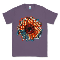 Lavender American Flag sunflower 4th of july Classic Tee - FaDigitalArtStudio