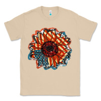 Mushroom American Flag sunflower 4th of july Classic Tee - FaDigitalArtStudio