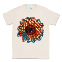 Natural American Flag sunflower 4th of july Classic Tee - FaDigitalArtStudio