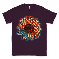 Plum American Flag sunflower 4th of july Classic Tee - FaDigitalArtStudio