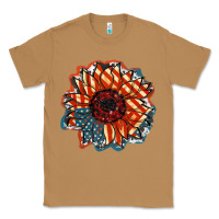 Toasted Coconut American Flag sunflower 4th of july Classic Tee - FaDigitalArtStudio