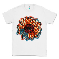 White American Flag sunflower 4th of july Classic Tee - FaDigitalArtStudio