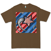 Cacao stripes & stars seamless pattern Premium Tee - BundleAndBundleShop