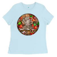 Baby Blue Christmas Merino Wool Sheep Ladies Tee - LillyAllenDesigns
