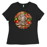 Black Christmas Merino Wool Sheep Ladies Tee - LillyAllenDesigns