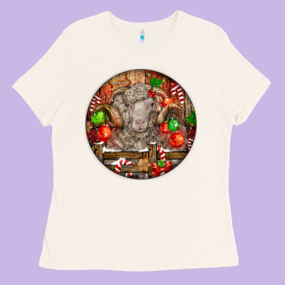 Christmas Merino Wool Sheep Ladies Tee Designed By Lillyallendesigns