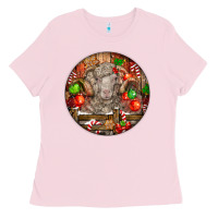 Bubblegum Pink Christmas Merino Wool Sheep Ladies Tee - LillyAllenDesigns