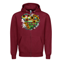 Burgundy South Carolina State Map Zipper Hoodie - RanaPortraitStore