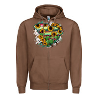 Chestnut South Carolina State Map Zipper Hoodie - RanaPortraitStore