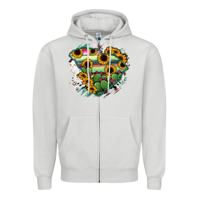 South Carolina State Map Zipper Hoodie by RanaPortraitStore | Teevron