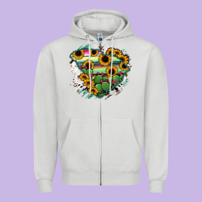 South Carolina State Map Zipper Hoodie Designed By Ranaportraitstore