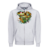 Heather Grey South Carolina State Map Zipper Hoodie - RanaPortraitStore
