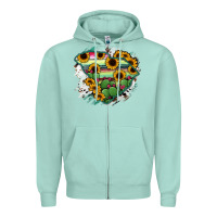 Seafoam South Carolina State Map Zipper Hoodie - RanaPortraitStore