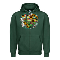 Sports Green South Carolina State Map Zipper Hoodie - RanaPortraitStore