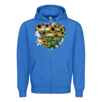 True Royal South Carolina State Map Zipper Hoodie - RanaPortraitStore