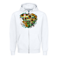 White South Carolina State Map Zipper Hoodie - RanaPortraitStore
