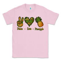 Bubblegum Pink Peace Love Pineapple Classic Tee - Jasminsmagicworld