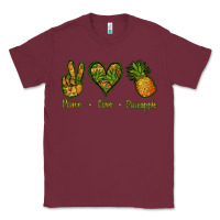 Burgundy Peace Love Pineapple Classic Tee - Jasminsmagicworld