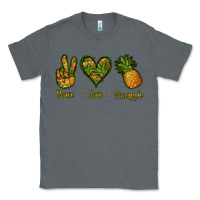 Charcoal Heather Peace Love Pineapple Classic Tee - Jasminsmagicworld
