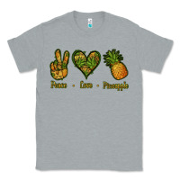 Heather Grey Peace Love Pineapple Classic Tee - Jasminsmagicworld