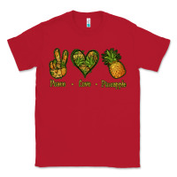 Red Peace Love Pineapple Classic Tee - Jasminsmagicworld