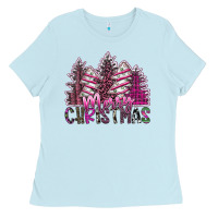 Baby Blue Merry Christmas Ladies Tee - SublimationCraftShop