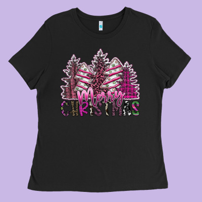 Merry Christmas Ladies Tee Designed By Sublimationcraftshop