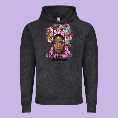 Breast Cancer Warrior Black Woman Vintage Hoodie Designed By Barkaloodesign