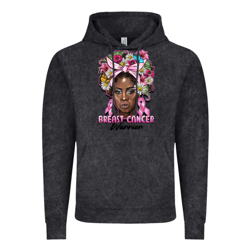 Breast Cancer Warrior Black Woman Vintage Hoodie by BarkalooDesign | Teevron